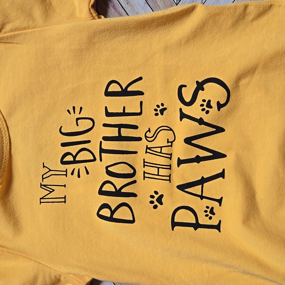 My Big Brother Has Paws Baby Onesie Funny Puppy Pet Lover Baby Shower Gift 6-9M - Picture 5 of 6